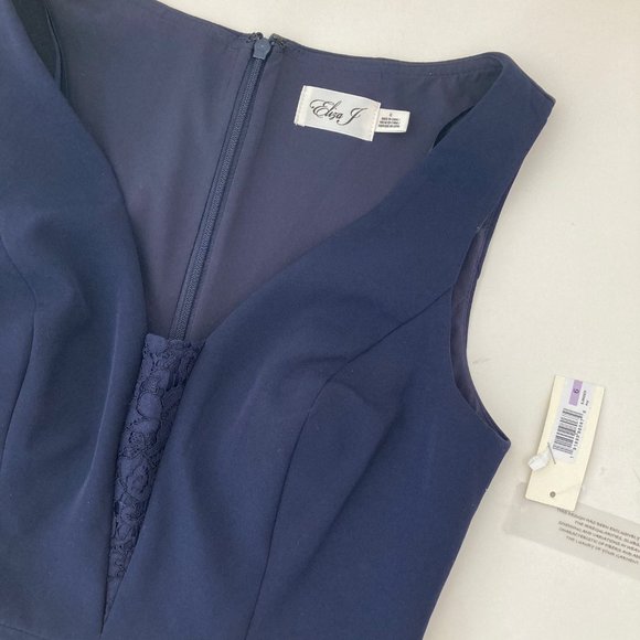 ELIZA J LACE TRIM V-NECK FORMAL DRESS - Picture 8 of 10